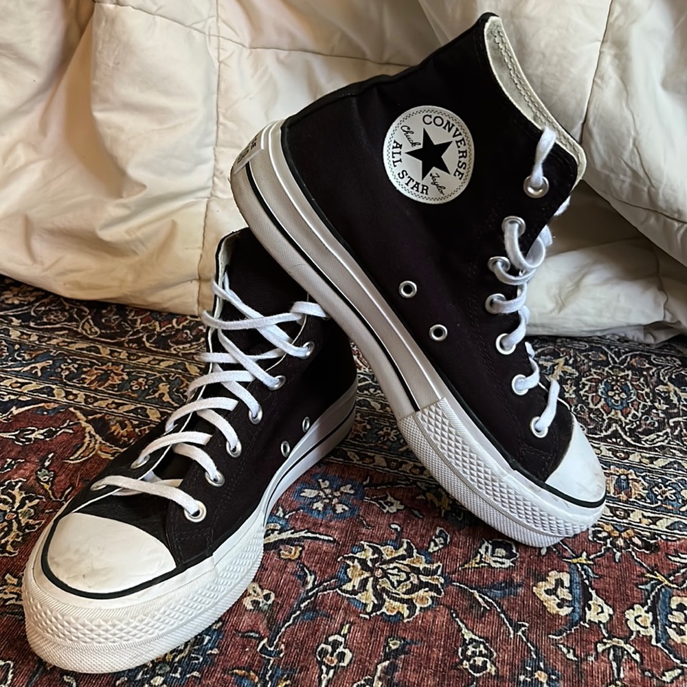 Black Platform Hightop Converse
